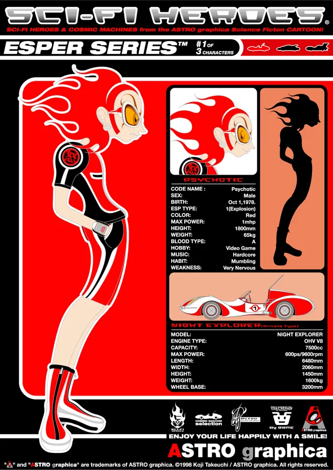 SCI-FI HEROES, ESPER SERIES 01 Original Version, illustration work, Personal, 1998