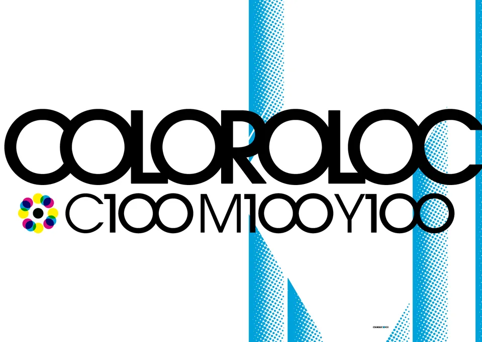 COLOROLOC, C100 M100 Y100, graphic design work, Personal, 2002