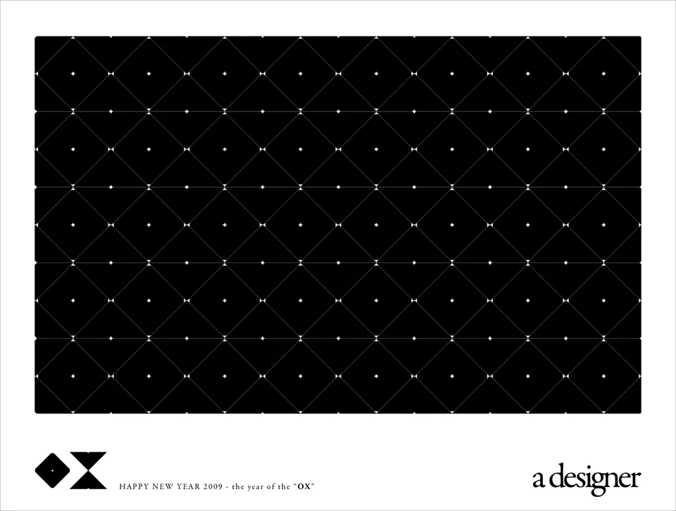 New Year Card, OX, graphic design work, personal, 2009