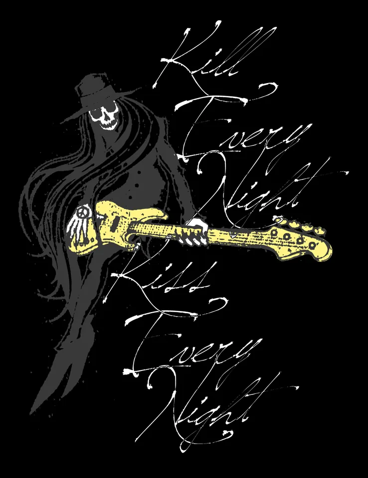 Kill Every Night Kiss Every Night, Rock'n'Roll, merchandise design work, KenKen, 2010