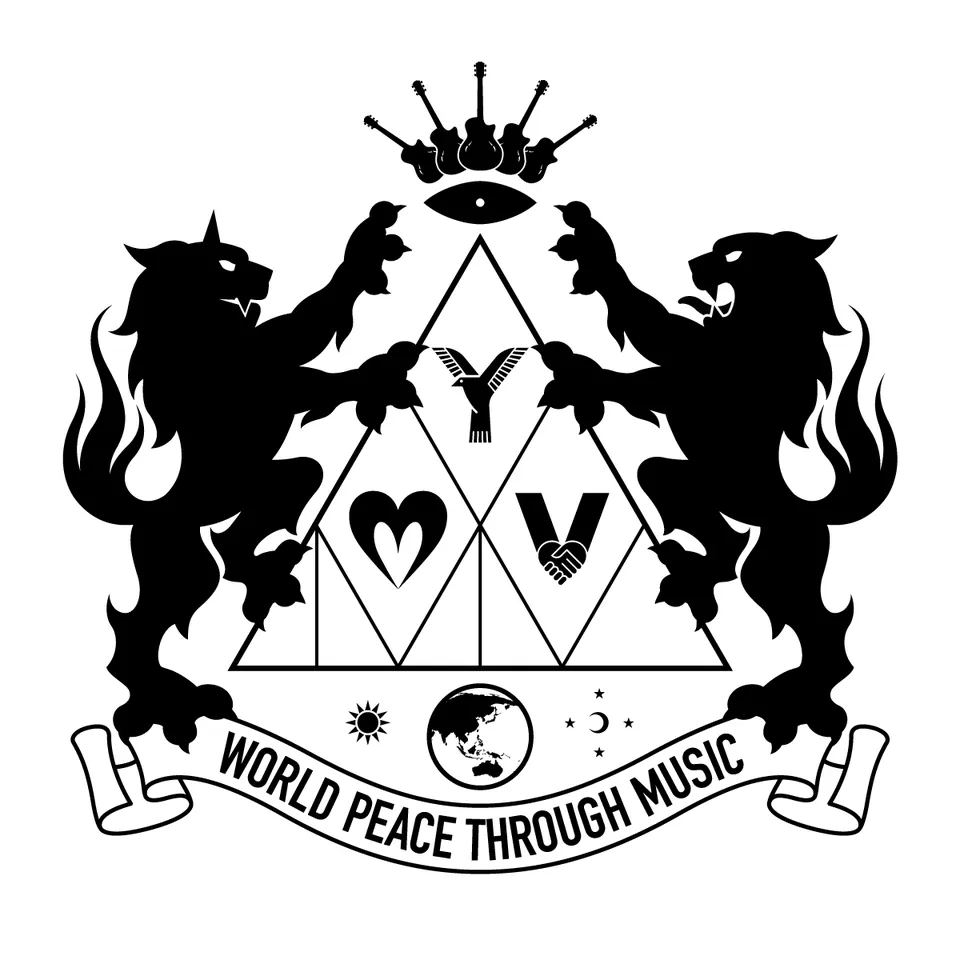 MYV CREW, WORLD PEACE THROUGH MUSIC, logo design work, MIYAVI, 2013