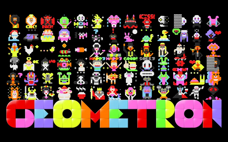 GEOMETRON, LINE sticker, graphic design work, Personal, 2015