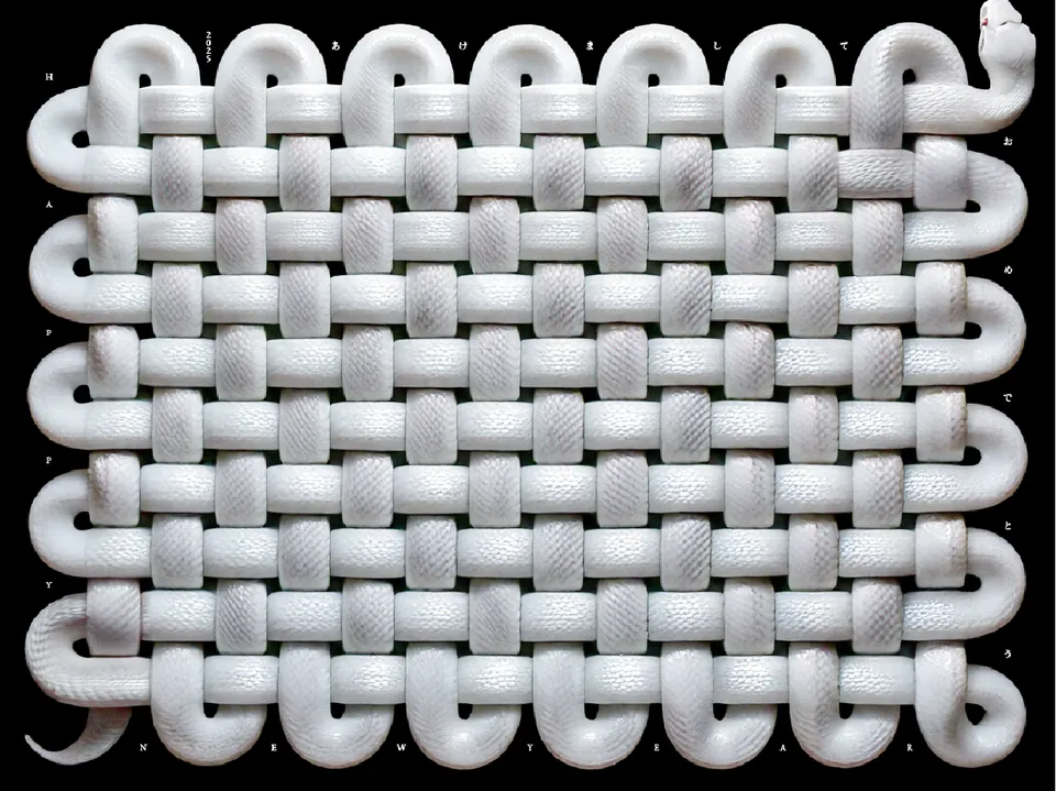 2025 New Year's Card, Happy White Snake, graphic design work, Personal, 2025